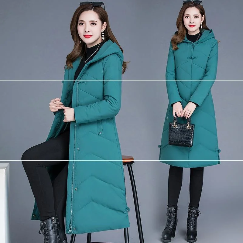 

Embroidered cotton padded clothes women's middle and long 2020 winter clothes new fashion middle-aged and elderly down