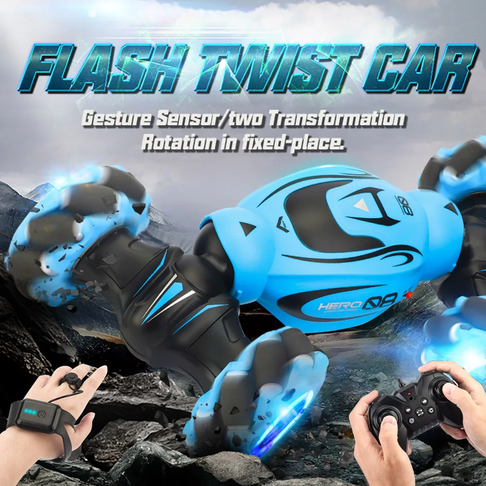 1:16 RC Stunt Car Watch 2 4 Ghz дистанционное управление Двухсторонний Привод 360 ° вращающийся