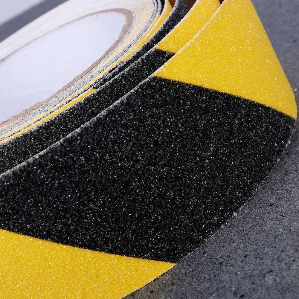 

Black and Yellow Anti-Slip Safety Tape High Traction Safe Abrasive Grit Grip 2 inches 16.4ft for Indoor and Outdoor