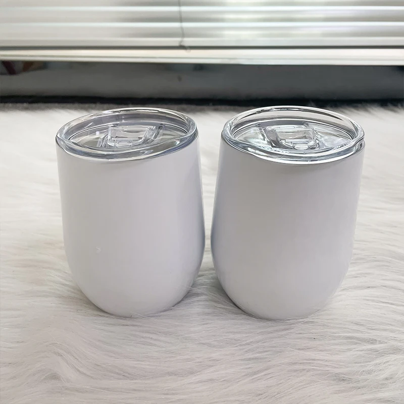 

DIY Sublimation Blank Wine Tumbler 12oz Wine Cup Mug Stainless Steel Double Vacuum Thermos With Seal Lid For Party