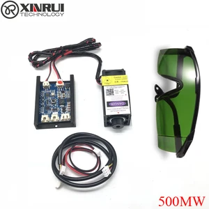 Сине-фиолетовый лазерный модуль для гравировки, 500 МВт, нм, с пультом управления TTL PWM, фокусировочная трубка, Диод + очки