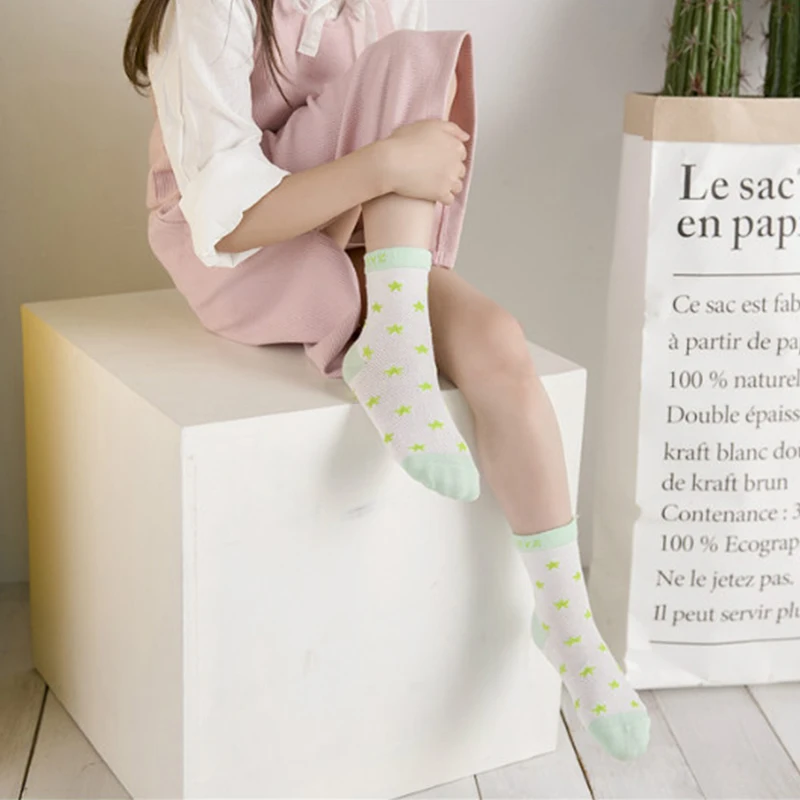 Calcetines de malla de verano para ni&ntilde;os, medias n&aacute;uticas de seda de hielo y cristal, de 0 a 6 a&ntilde;os, 5 par/lote-1