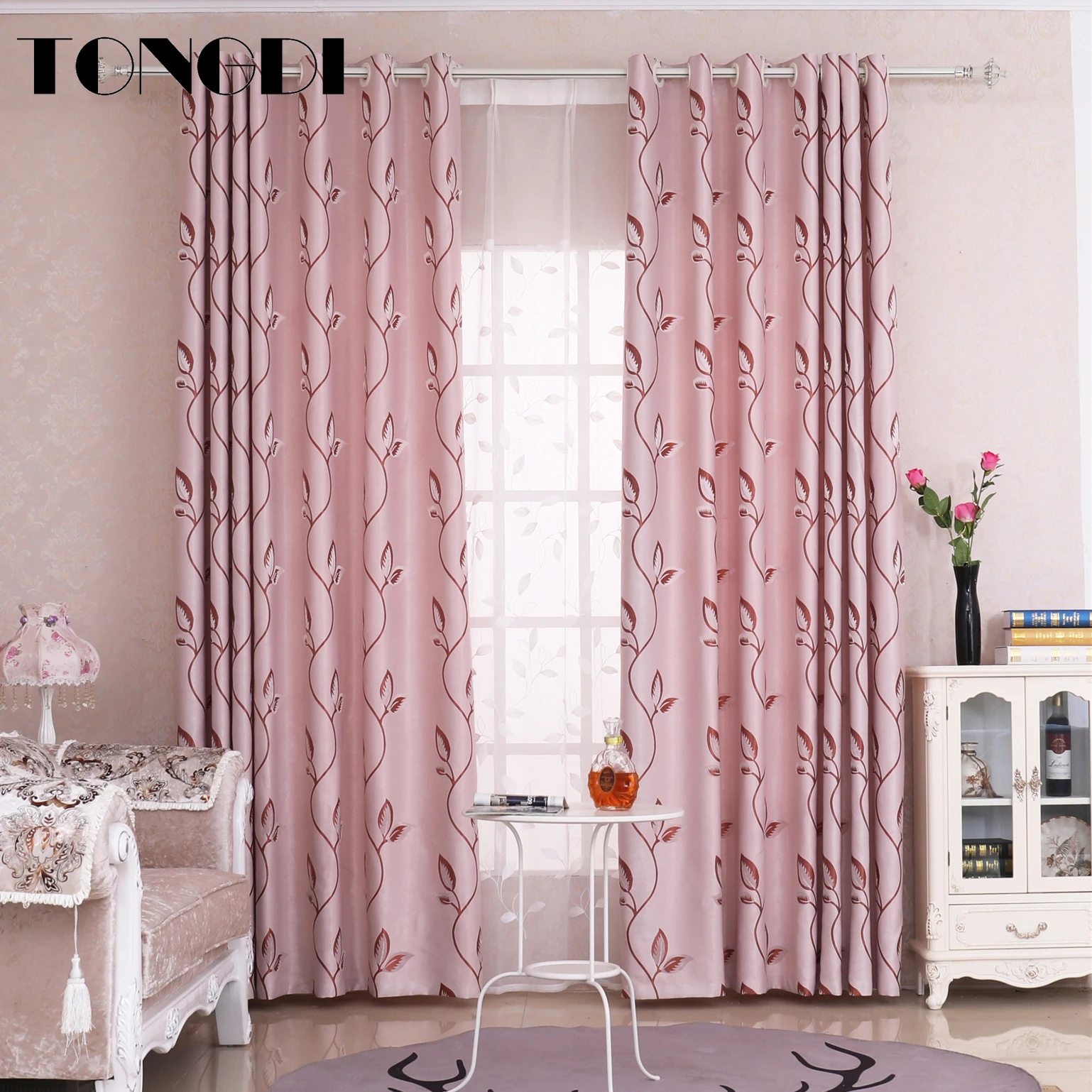 Затемняющая занавеска TONGDI Современные Плотные элегантные занавески в полоску с