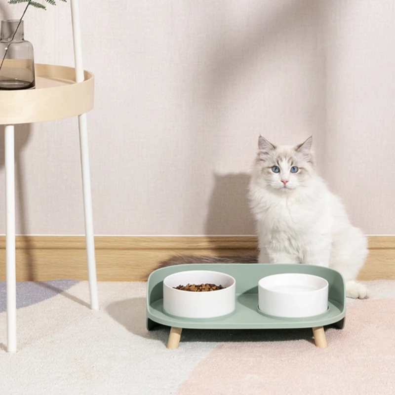 4" Elevated Dog and Cat Pet Feeder Double Bowls Raised Stand Comes with Extra Two Ceramic for Small Dogs Cats | Дом и сад