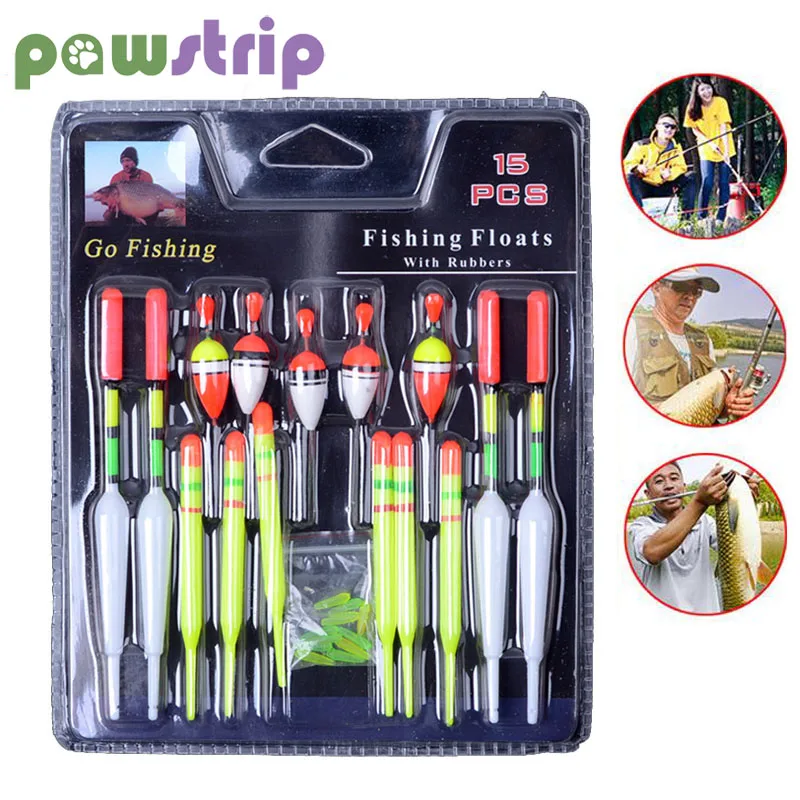 

15pcs/set Fishing Floats Sea Fishing Floats Suit Fishing Lure Floats Mix Size Float Fishing Gear Fishing Accessories