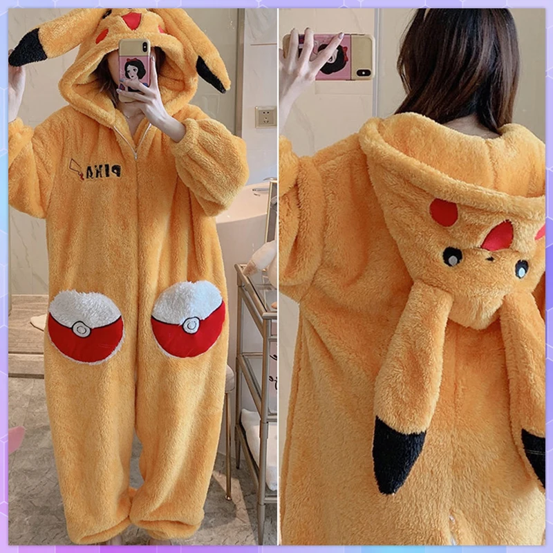 

Winter Women's Jumpsuit Adult Fox Cat Onesie Pajamas Dragon Animal Fleece Sleepwear Stich Nightwear Clothes Kigurumi Plus Size
