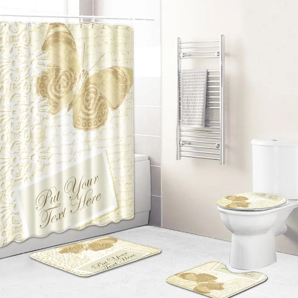 Набор ковриков для ванной Zeegle с принтом креативный коврик водонепроницаемый