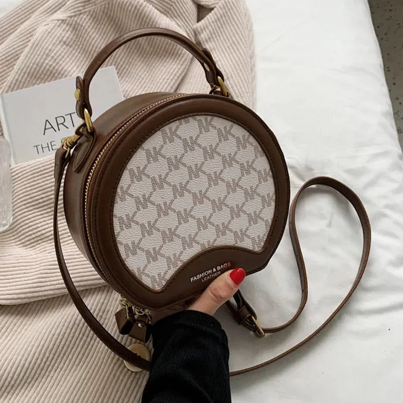 

Высококачественные роскошные женские сумки на ремне из искусственной кожи, зимняя новая модная маленькая круглая сумка с буквами 2021 года с ...