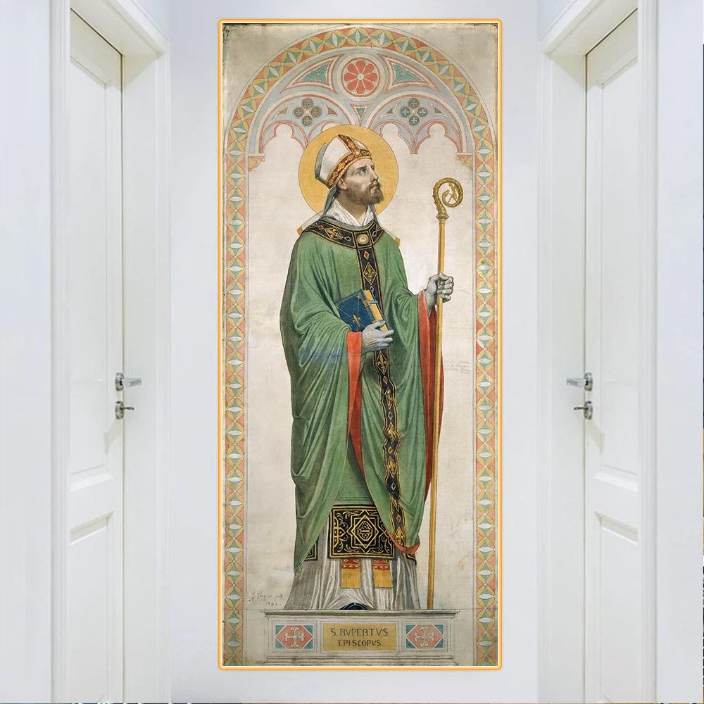 Citon Ingres《Aint Rupert Bishop of Worms (Saint Robert)》Canvas Oil Painting World Famous Artwork Picture Decor Home Decoration | Дом и сад