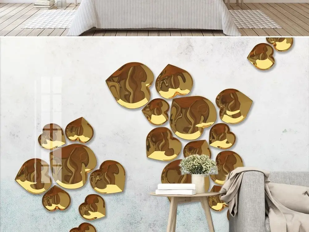 Объемные большие настенные 3D-обои на заказ рельефные золотые листья фон для