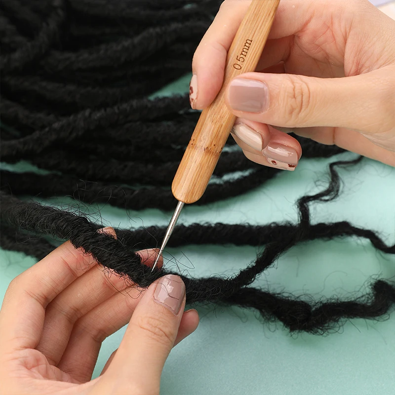 Imzay Profeesional Dreadlock Crochet Bamboo Handle Hook 0.5Mm 0.75Mm 1-Hook 2-Hooks 3-Hooks Needle For Dreads Lock | Дом и сад