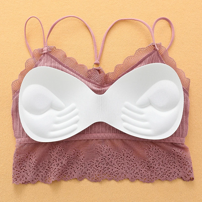 

Women Push Up Wireless Lace Bra Top Women Plus Size Full Cup Bralette Underwear Lingerie