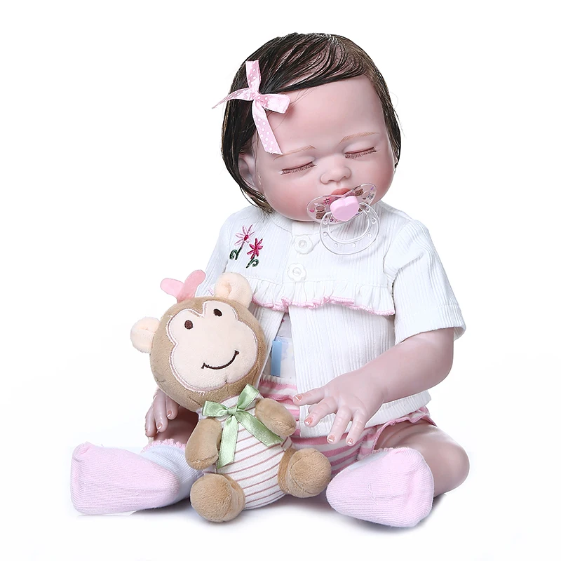 48 см кукла Спящая bebe reborn sweet Premium Детская размера ручная детальная картина Розовый