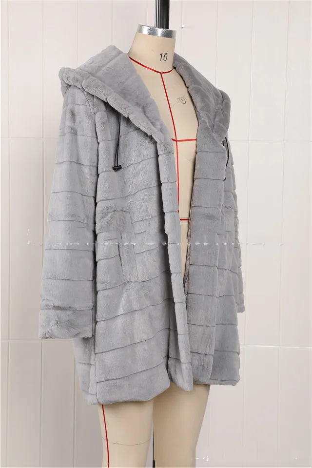 Winter Jacket High-end Imitation fur Coat Women Plush Fur Warm Jacket Female Imitation Mink Thick Long Hooded plus size 5XL Coat