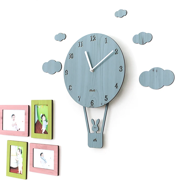 Художественные простые современные настенные часы Мультяшные бесшумные