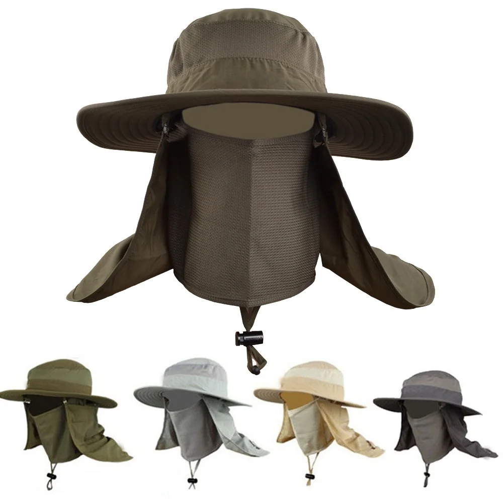 

Outdoor sun fishing cap sun anti-ultraviolet lapel sun hat headband sun protection rain hat cap fishing hiking men hat