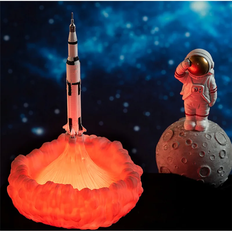 

3D printing rocket lamp creative led breathing night lamp household night lamp new strange table lamp