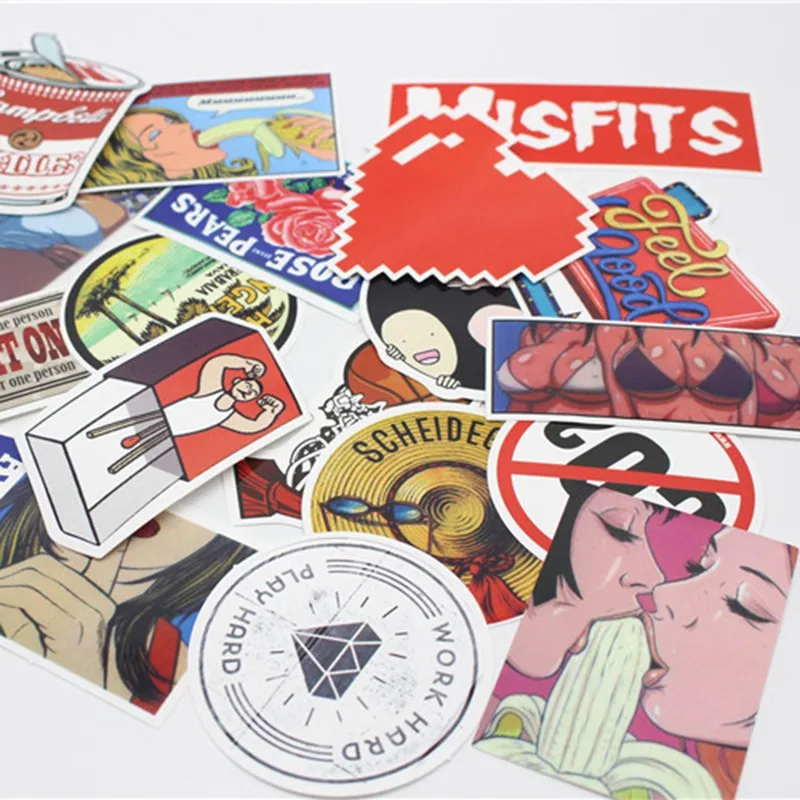 Новое поступление 100 шт/50 шт ПВХ водонепроницаемые забавные наклейки игрушки