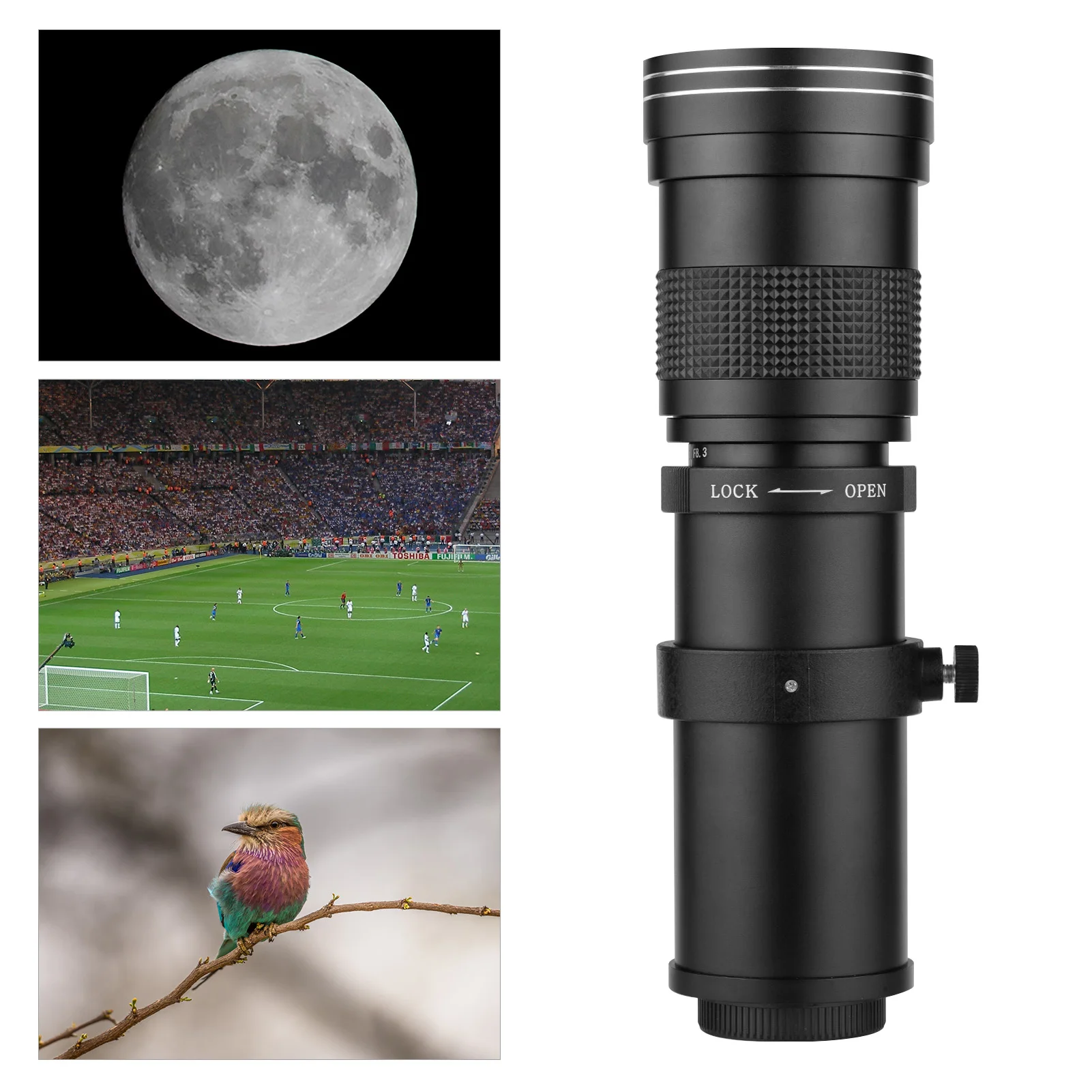 Camera Lens MF Super Telephoto Zoom Lens F/8.3-16 420-800mm T Mount with for Canon Nikon Sony Fujifilm Olympus Cameras Lens