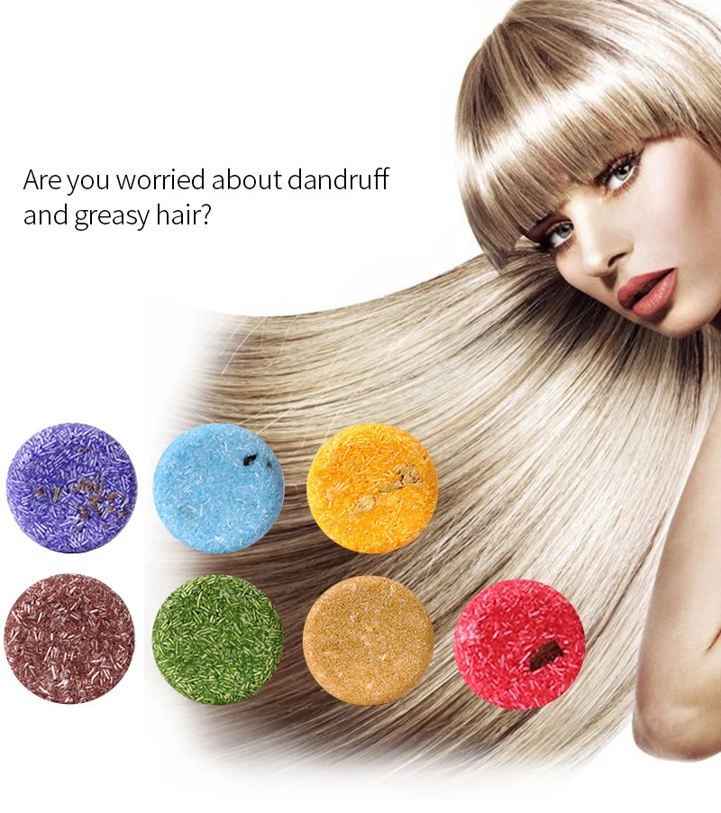 

7 Style Pure Hair Shampoo Bar Cleaning Anti Dandruff Loss Hair Growth Soap Bar Gentle & No Irritation for Soft Hair Care