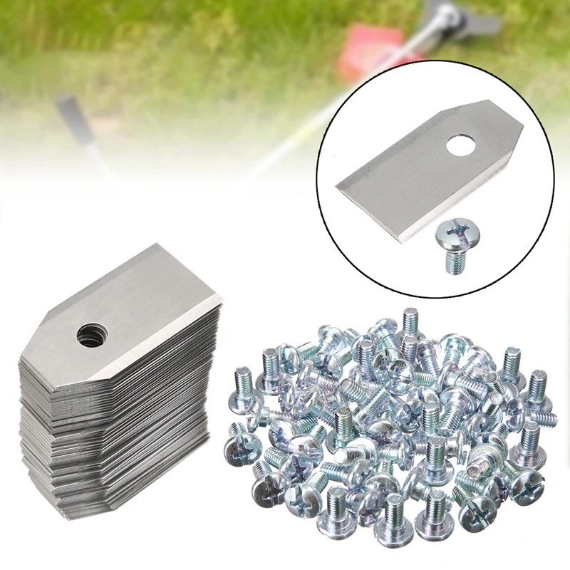 

60Pcs Lawn Mower Blade Replacement Blade with Screws for Robot Mower Garden Tools