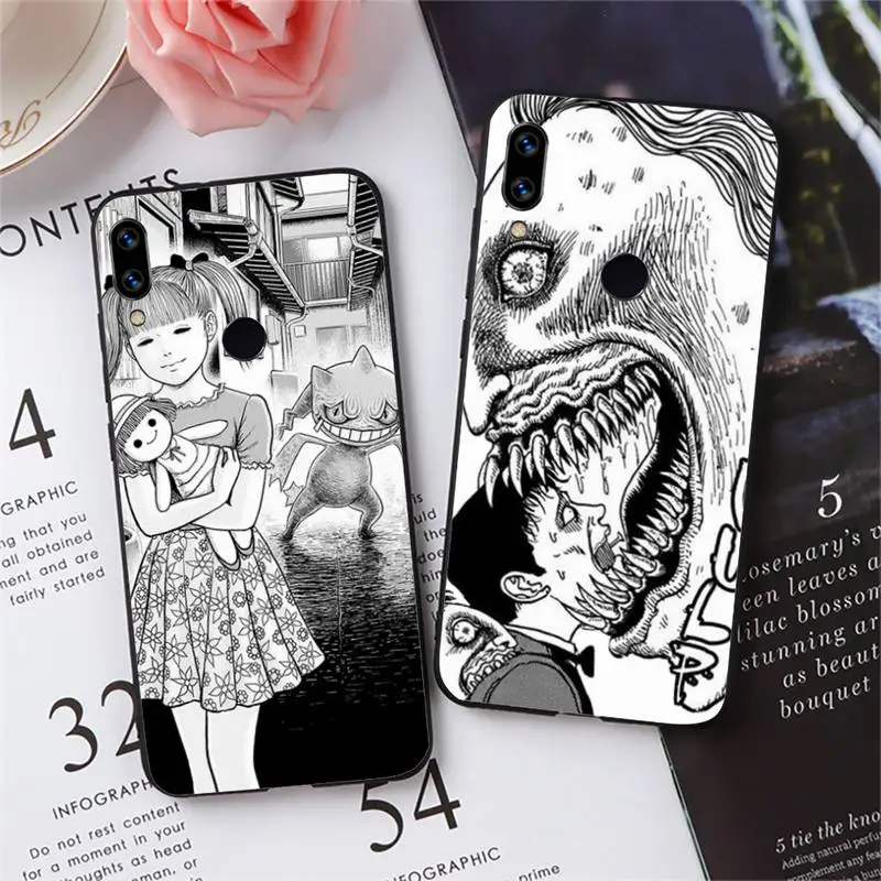 

Junji Ito Tees Horror Phone Case For Xiaomi Redmi note 7 8 9 t s 10 pro lite