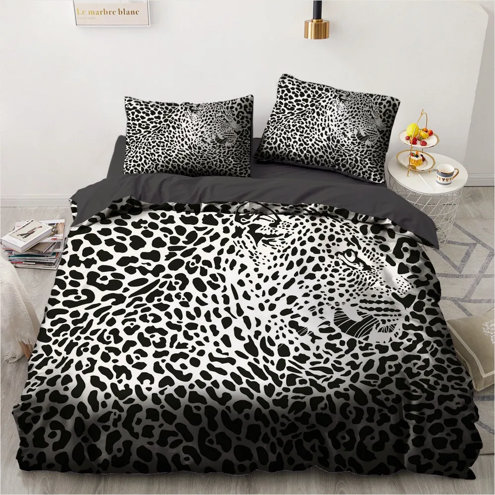 

3D Stripes Bedding Set Custom Design Marbling Quilt Cover Sets Black Bed Pillow Slips 200*230cm Full Twin Double Size