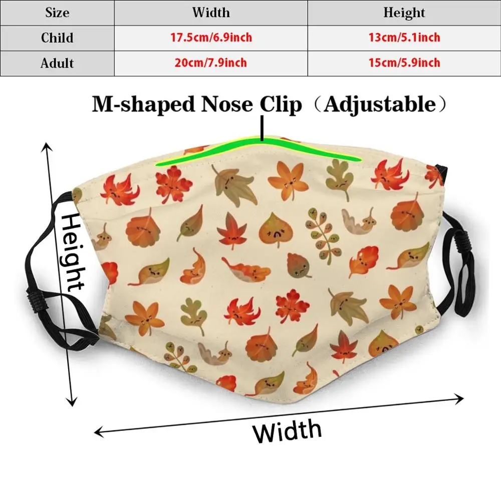 Маска грустные опавшие листья осень оставьте пикаоле сезон Симпатичные кавайные
