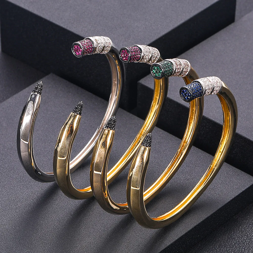 Janekelly модный роскошный Штабелируемый Браслет манжета для женщин Свадьба полный