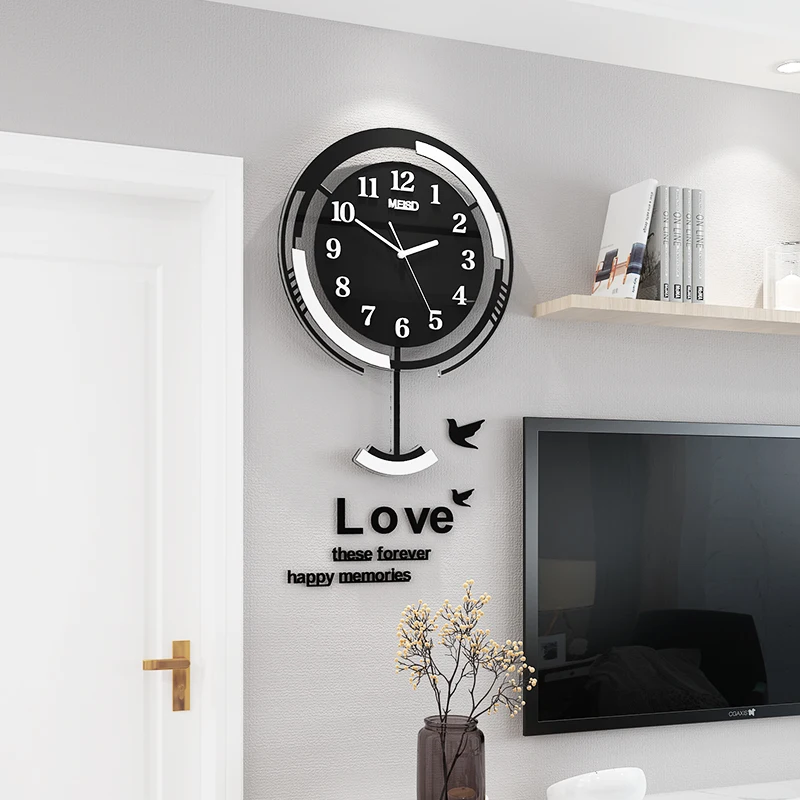 Женские креативные настенные часы 2020 современный дизайн 3D Swingtable домашний декор
