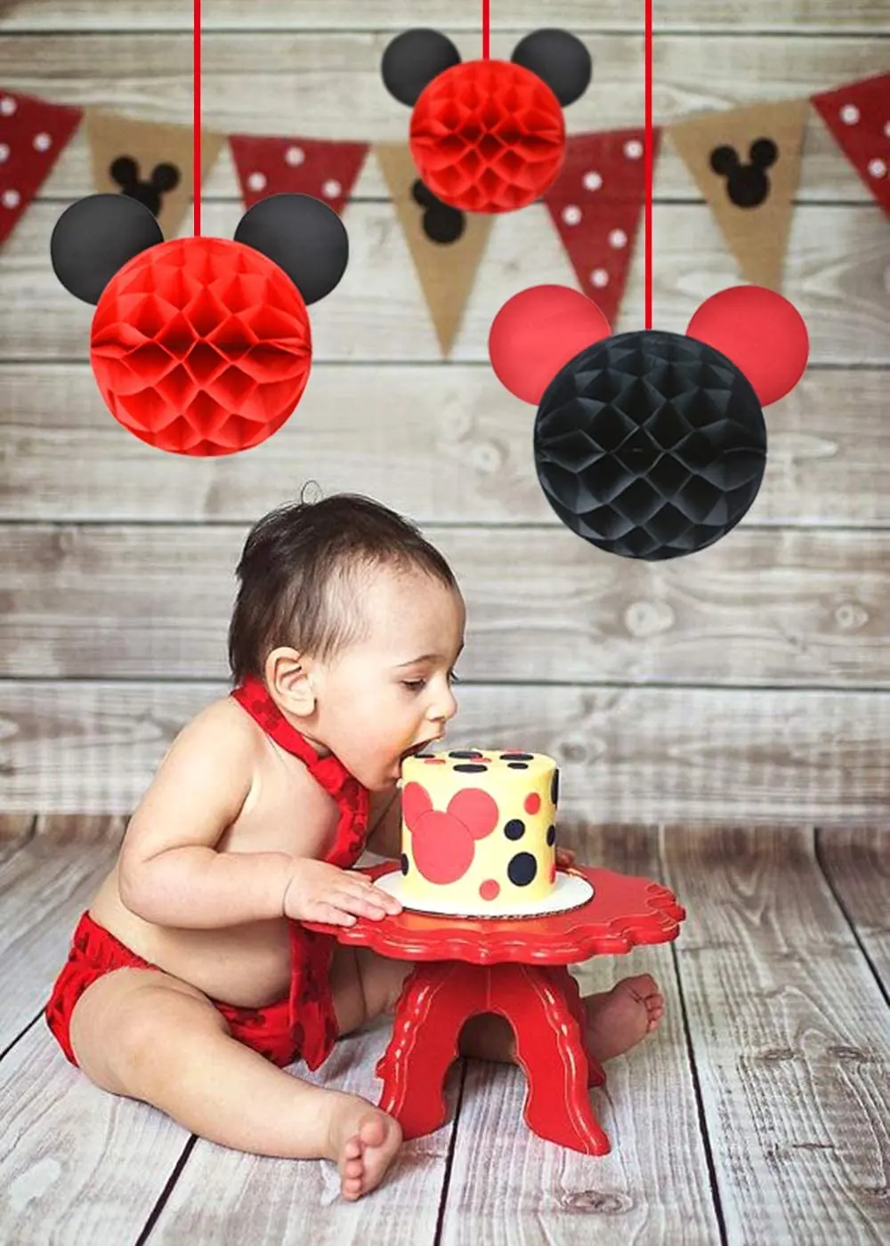 6 шт. декоративные сотовые шарики в виде Микки Мауса | Дом и сад