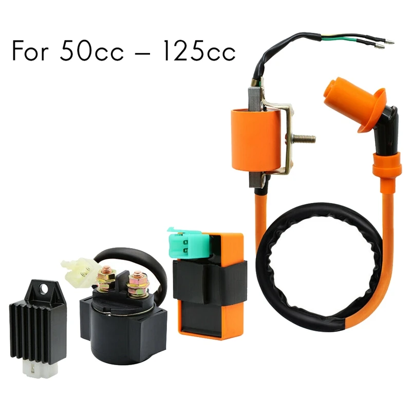 

Racing Ignition Coil 5 Pin CDI Box Solenoid Relay Regulator for 50Cc - 125Cc ATV Quad Dirt Bike TaoTao Kazuma