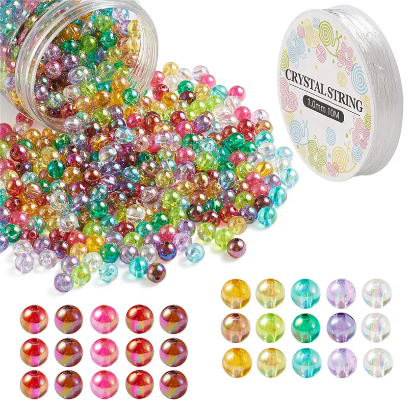 

Бусины круглые из полистирольного акрила, 8x1,5 мм, 1 коробка, для изготовления ювелирных изделий, F8