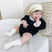 2021 autumn new baby bodysuits lace collar girls one piece big sister dress little sister outfit