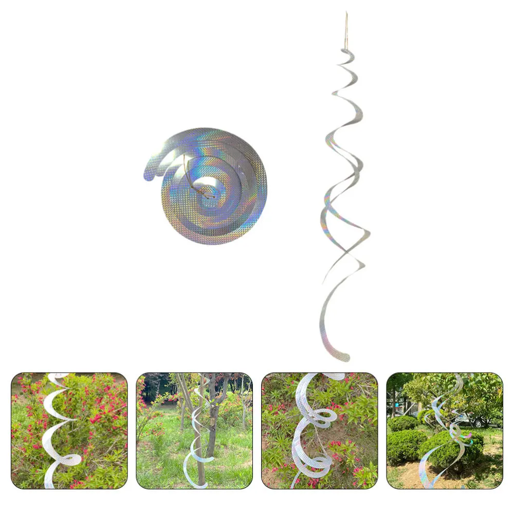 

2Pcs Practical Bird Deterrent Reflective Pendant Bird Banishment Tool Silver