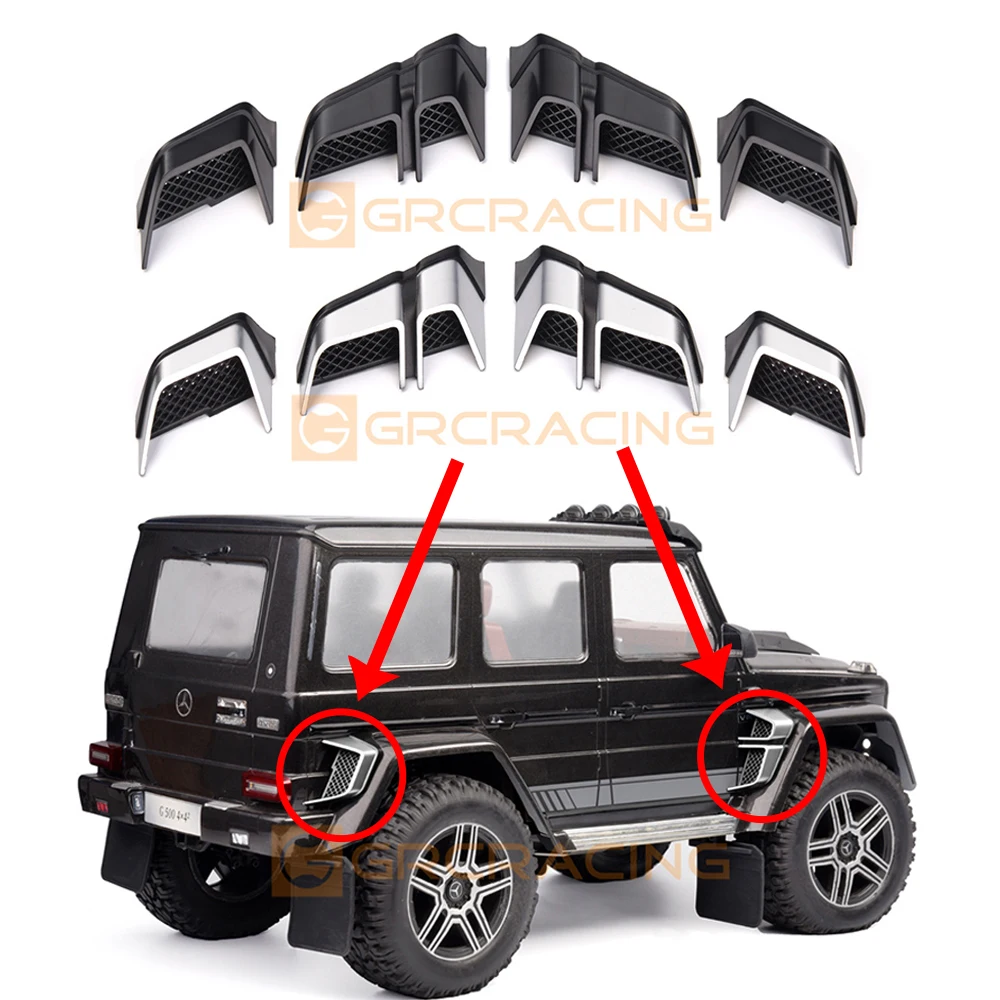 

Simulation decoration Wheel eyebrow Side exhaust ventilation grille kit for TRAXXAS 1/10 TRX4 TRX6 G63 G500 Crawler Car