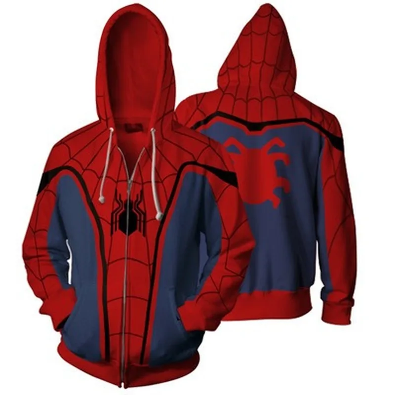 Костюм паука Man The Amazing Spider Black Homecoming 3D печатная Модная Спортивная Повседневная