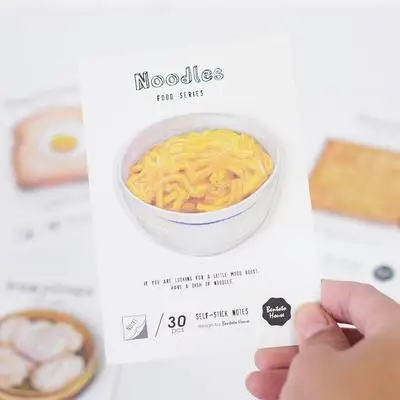 cute foods shape memo sticker pad toast Chinese bun biscuit noodles design interesting stationery stickers - Цвет: noodle