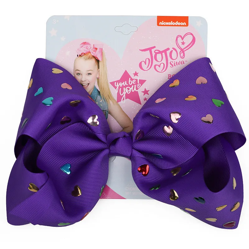11 " jojo siwa Луки клип Grosgrain сердце Заколка-бант для волос со стразами с аллигатором заколки для волос модные аксессуары для волос для детей - Цвет: 11