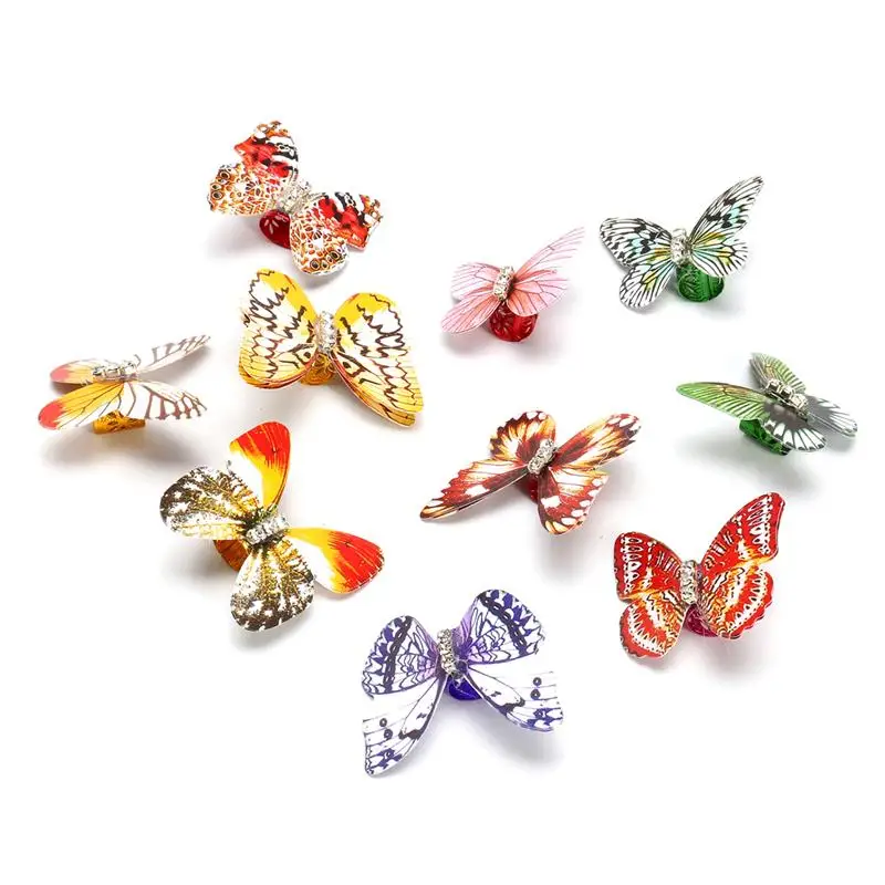 10 шт./лот оплетка для волос в виде бабочки бусины дредов красочные заколки кольца