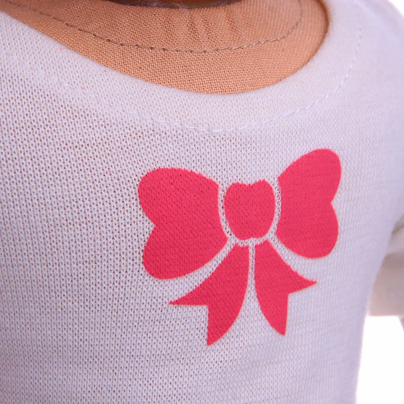 Белая футболка с принтом костюм бантом и юбкой на молнии 18 дюймов американский