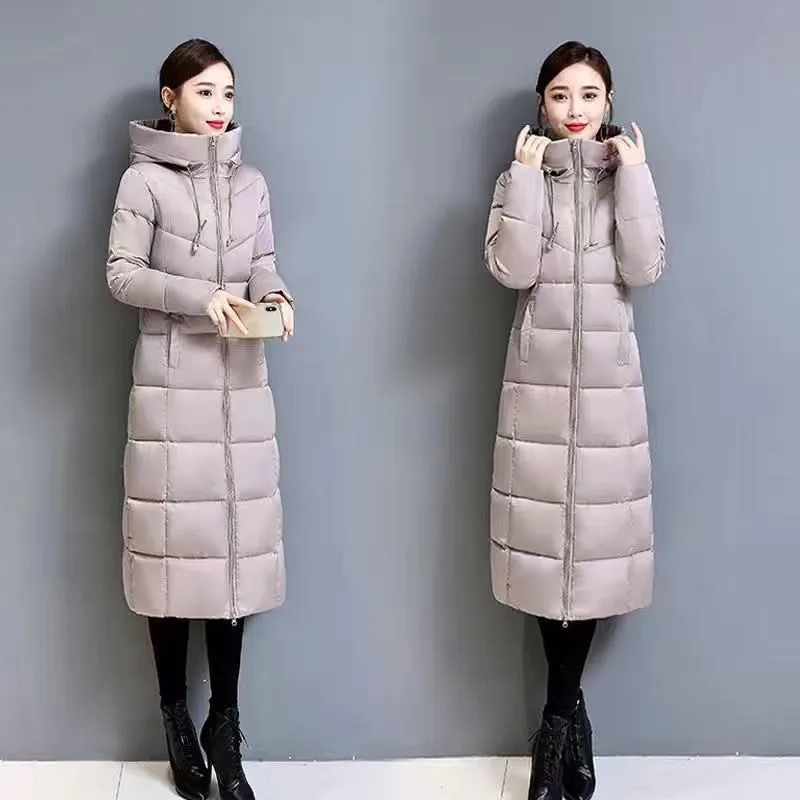 

High Quality Autumn Winter Design Women's Cotton Slim Zipper Coat Hooded Jackets Coats Overcoat Down Parkas Black Red