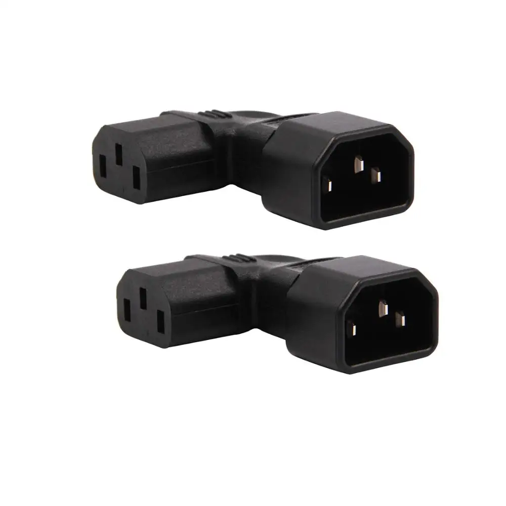Новые разъемы IEC 320 C14 штекер к C13 famale Вертикальный прямоугольный адаптер питания