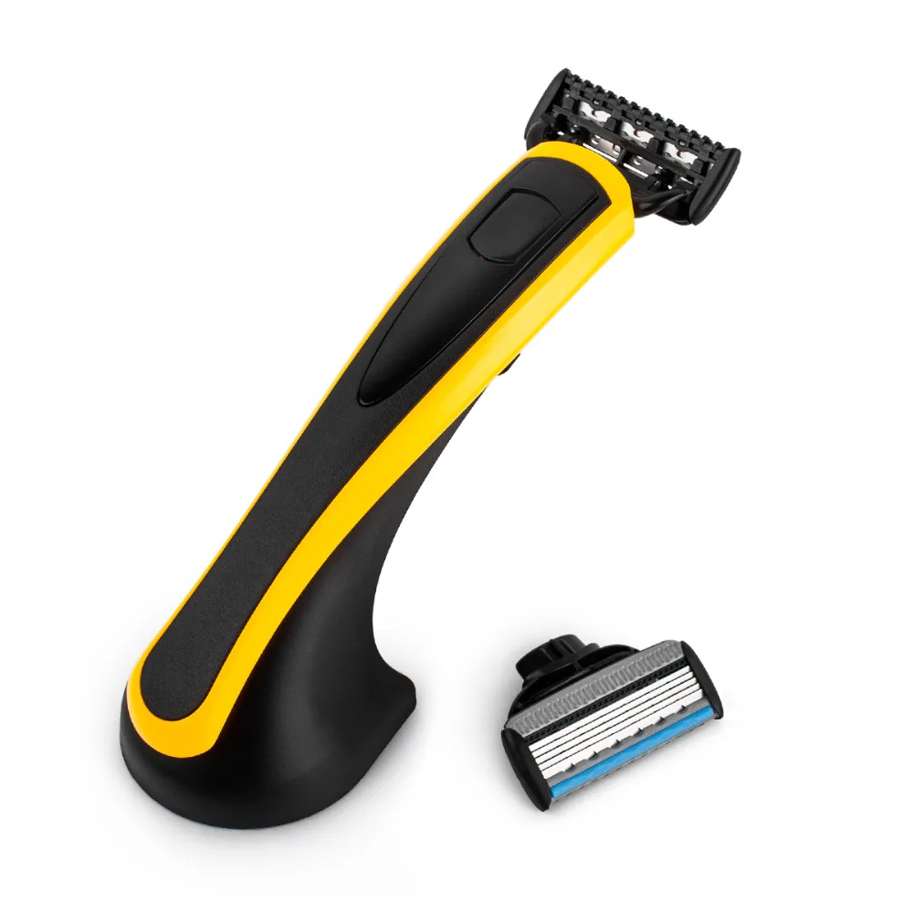 QShave, Желтая серия, ручная бритва, американское лезвие, Мужская бритва для бритья, крутая бритва, подставка, как выбор, это для мужчины, отца, подарок на день Святого Валентина
