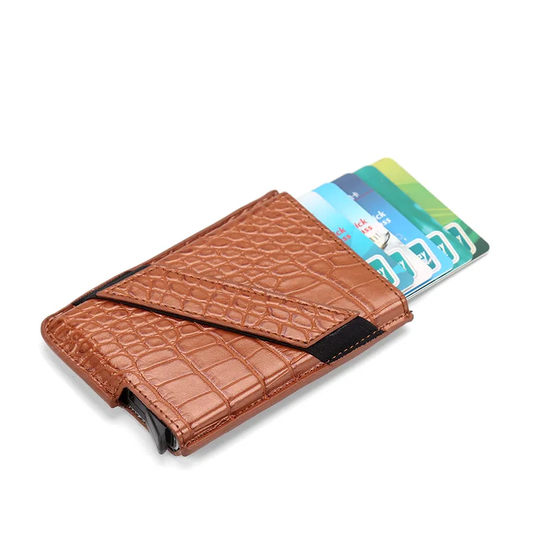 

Tie rope with card holder RFID wallet anti-degaussing card holder push aluminum alloy card case card holder