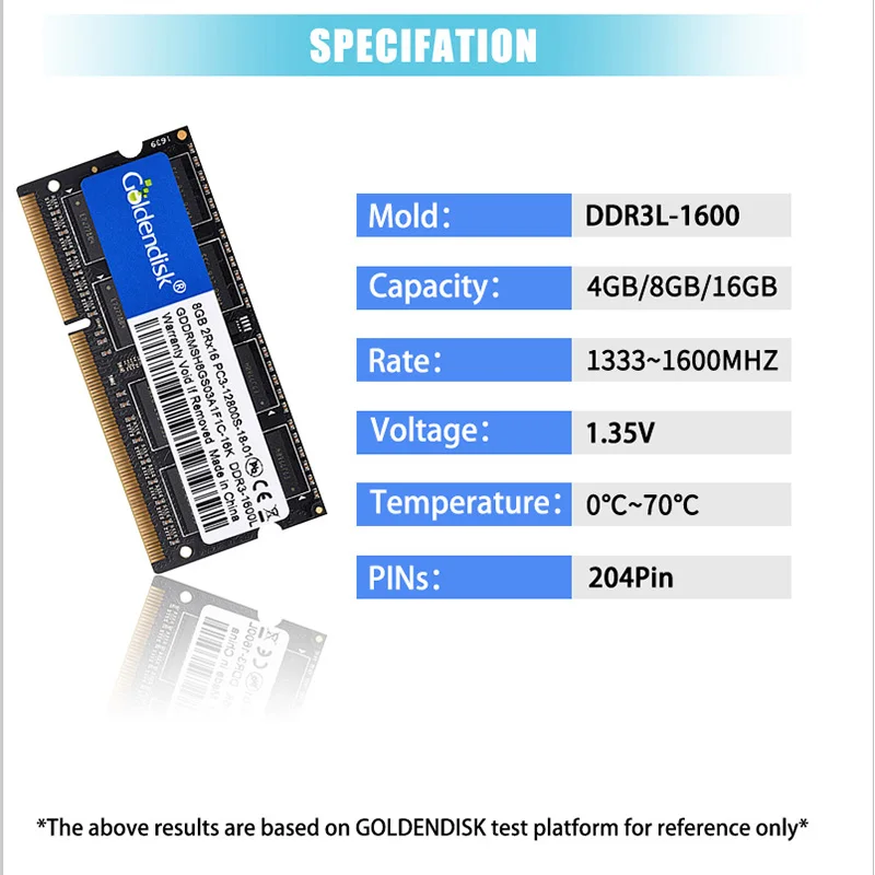 Модуль ОЗУ Goldendisk DDR3 4 Гб 1333 МГц 1600 2 ГБ 8 короткий 1866 в для ноутбука мини-ноутбука