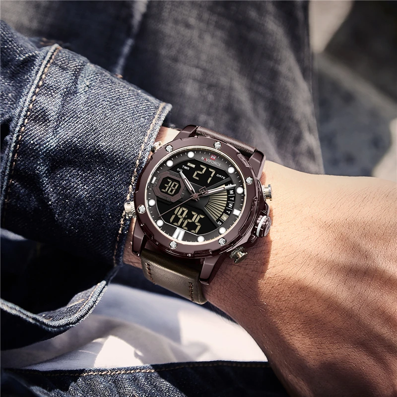 Naviforce Brand Watches Fashion Men's Top Luxury Sport Chronograph Man Clock Digital Men Watch Relogio Masculino | Наручные часы