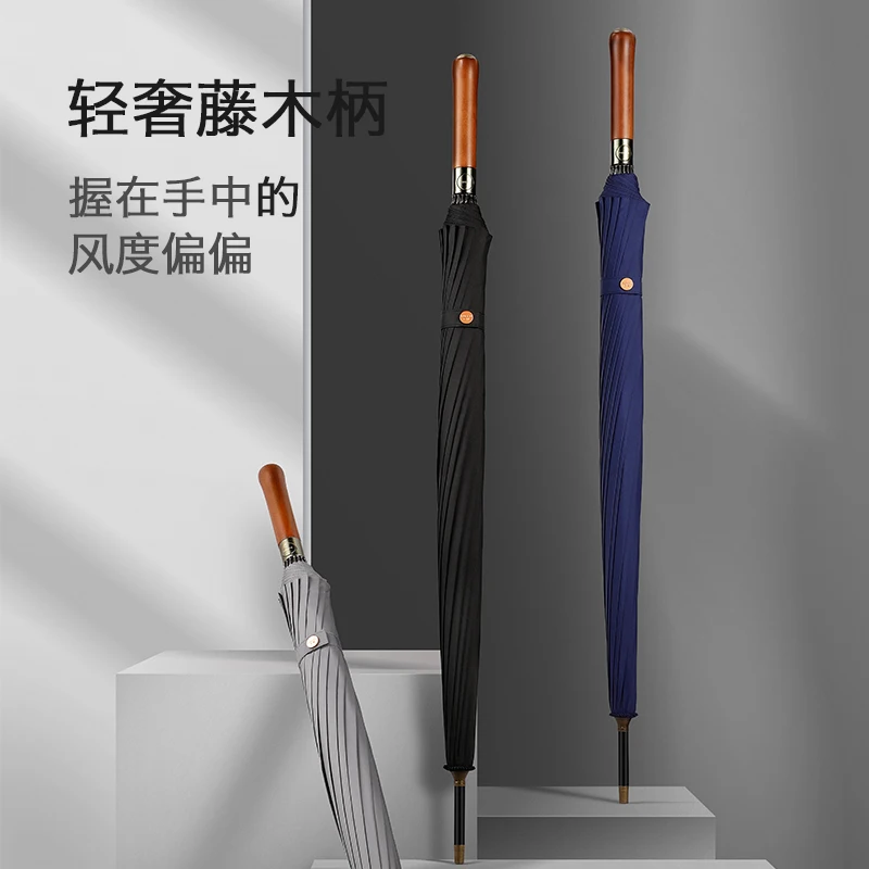 Offerte Ombrello Da Esterno Antivento Pieghevole Automatico Manico Lungo Ombrello Da Pioggia Dritto Uomo Affari Paraguas Prodotti Per La Casa DF50YS