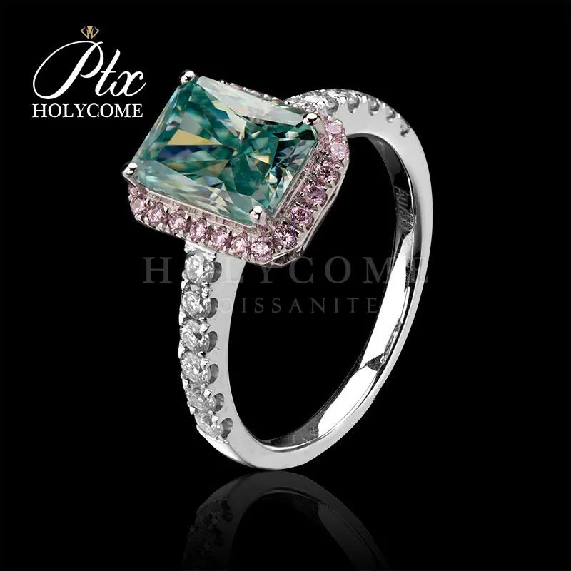 Белое золото 14 карат голубого цвета с бесплатной доставкой Муассанит Главный