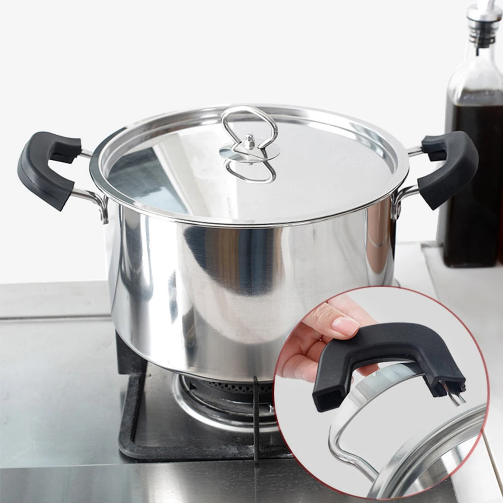 2 Pair Silicone Hot Handle Holder Scald-Proof Heat Resistant Pot Grip Cover For Frying Pans Griddles Skillets Dropship | Дом и сад